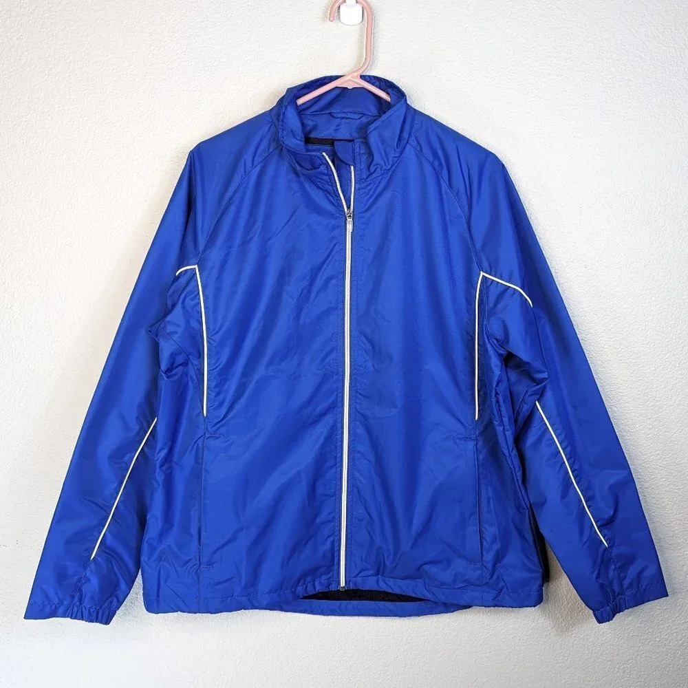 Elevate Sport Windbreaker Jacket Size Extra Large/XL in Blue, White